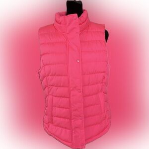 GAP Neon Pink Puffer Warmest Vest - Size Medium - NWOT